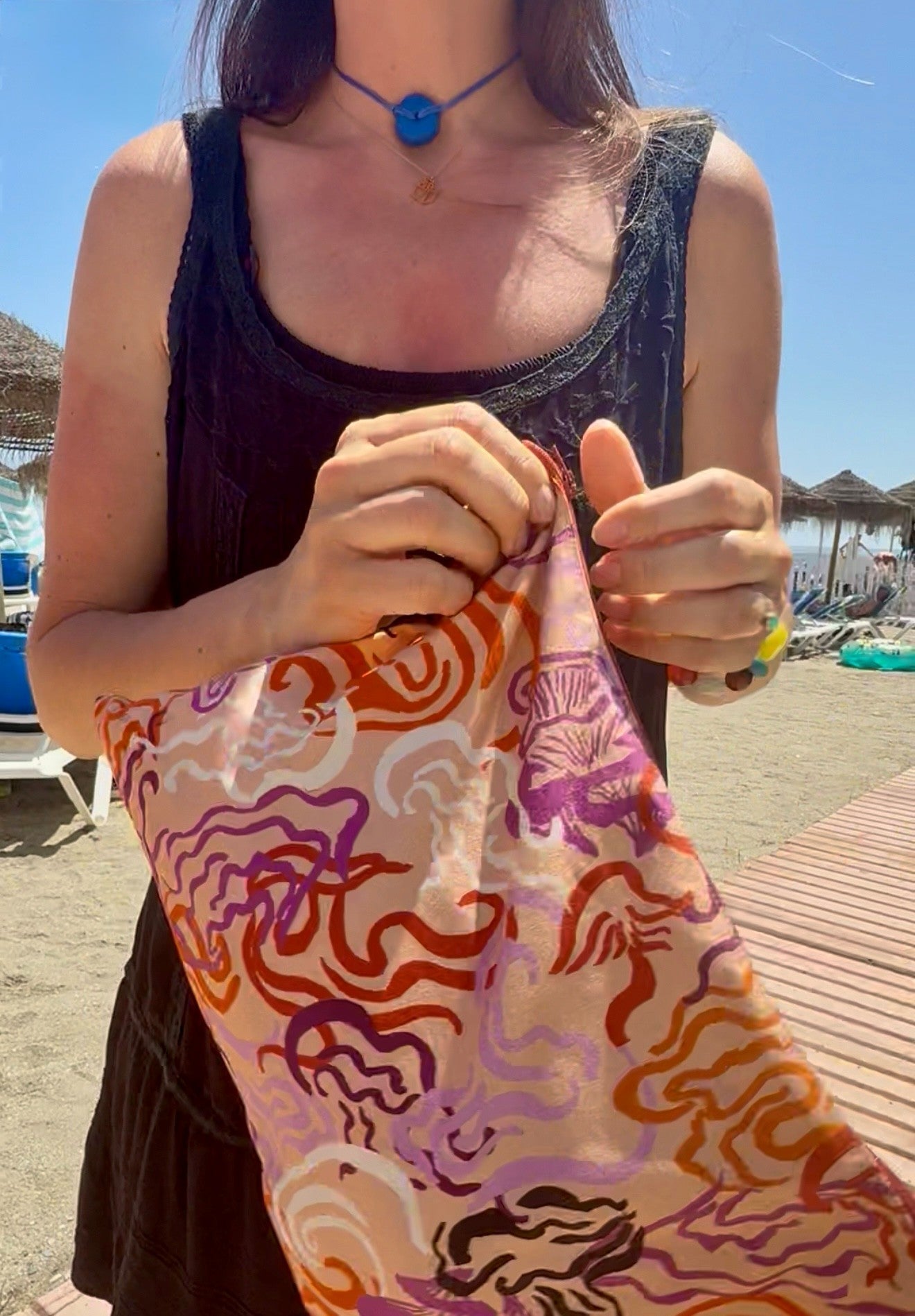 Peachy mushroom pouch