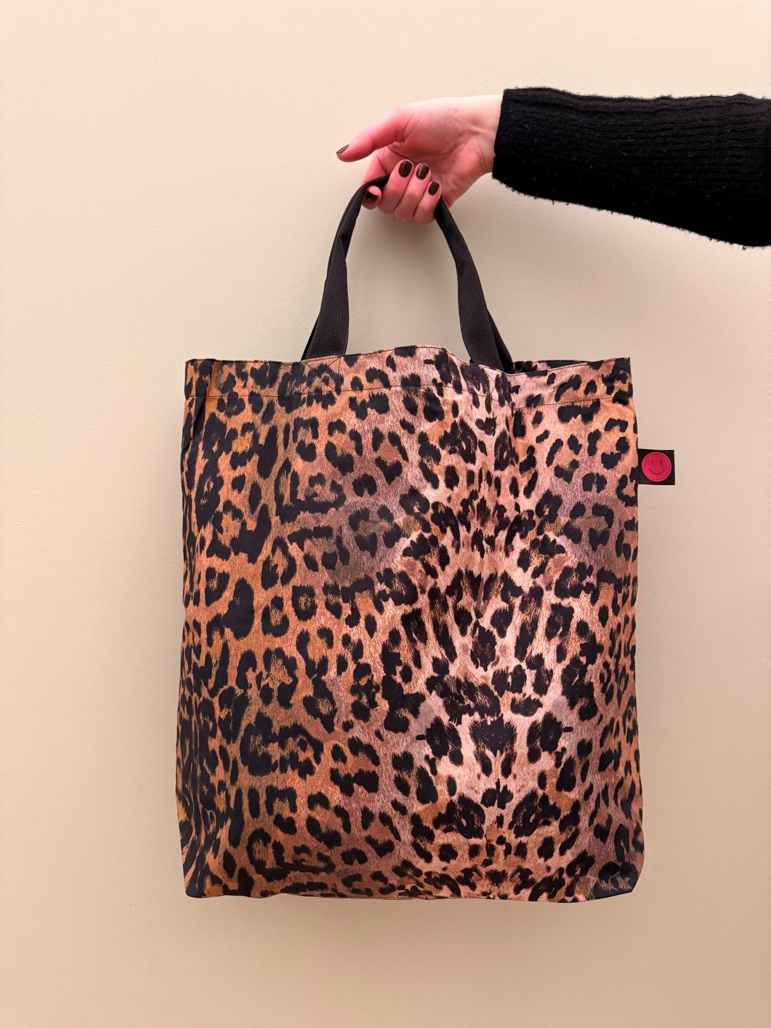 Dilly Leopard Contents Book Bag - The Contents Bag