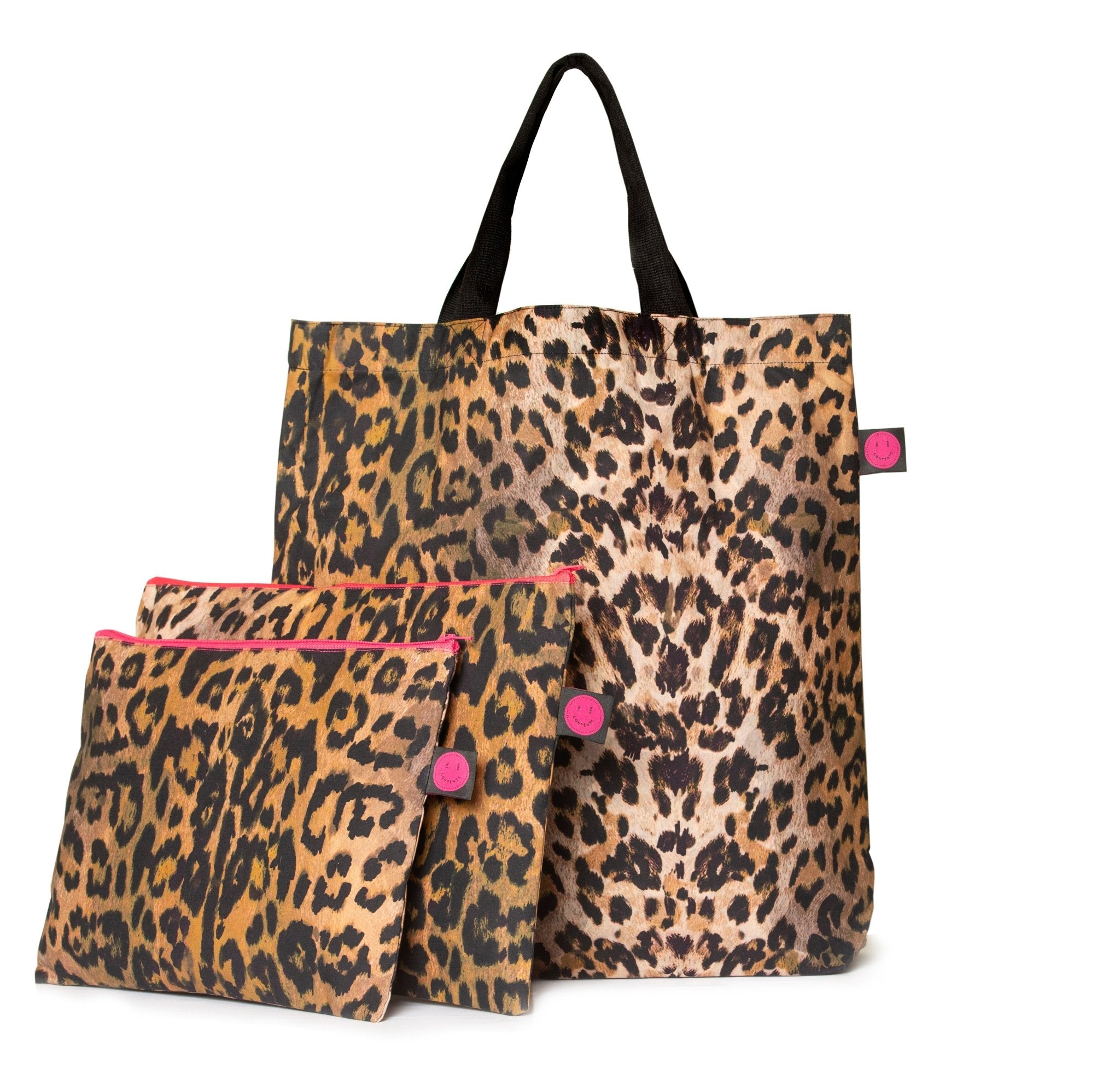 Dilly Leopard Contents Book Bag - The Contents Bag