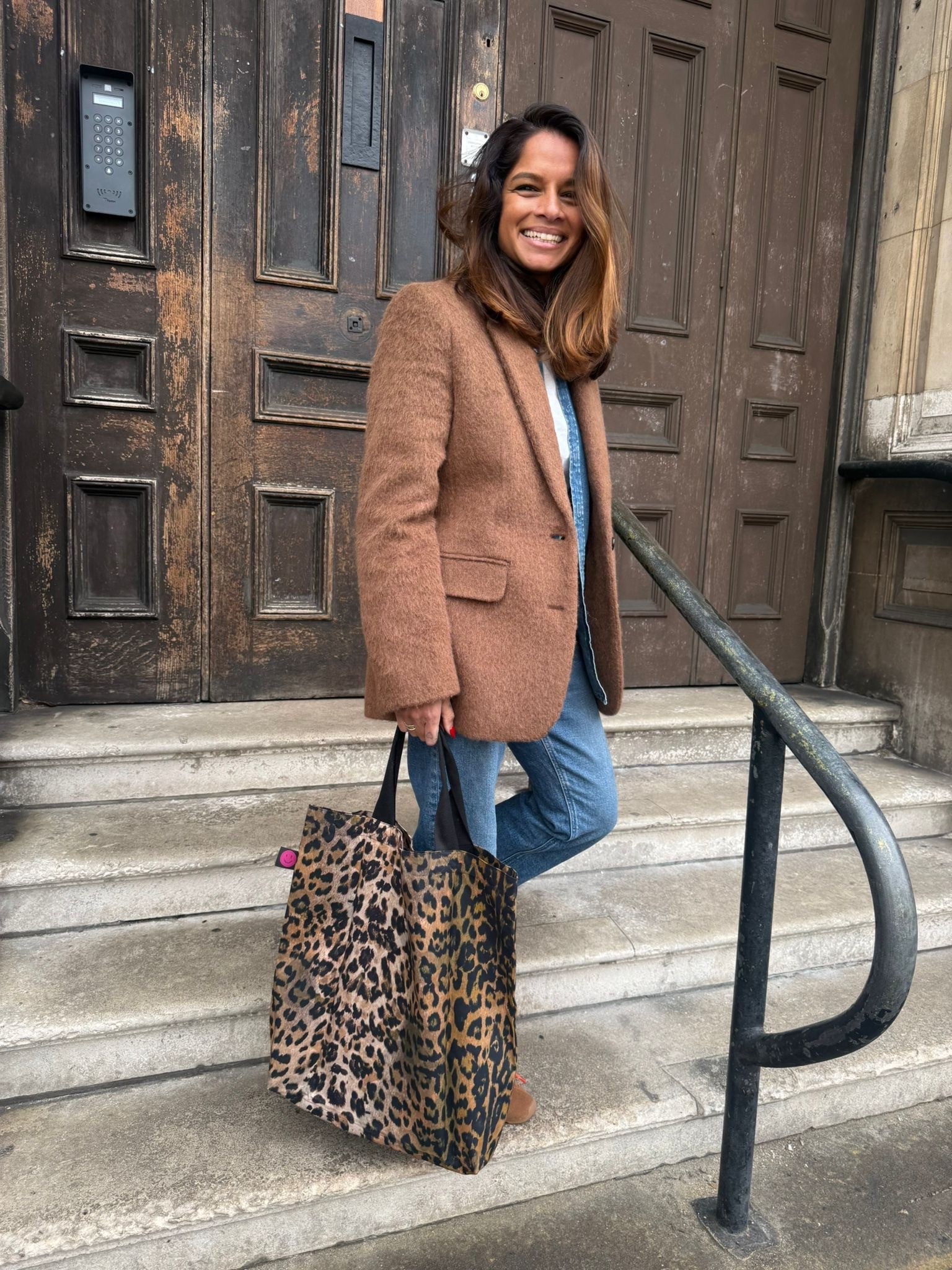 Dilly Leopard Contents Book Bag - The Contents Bag