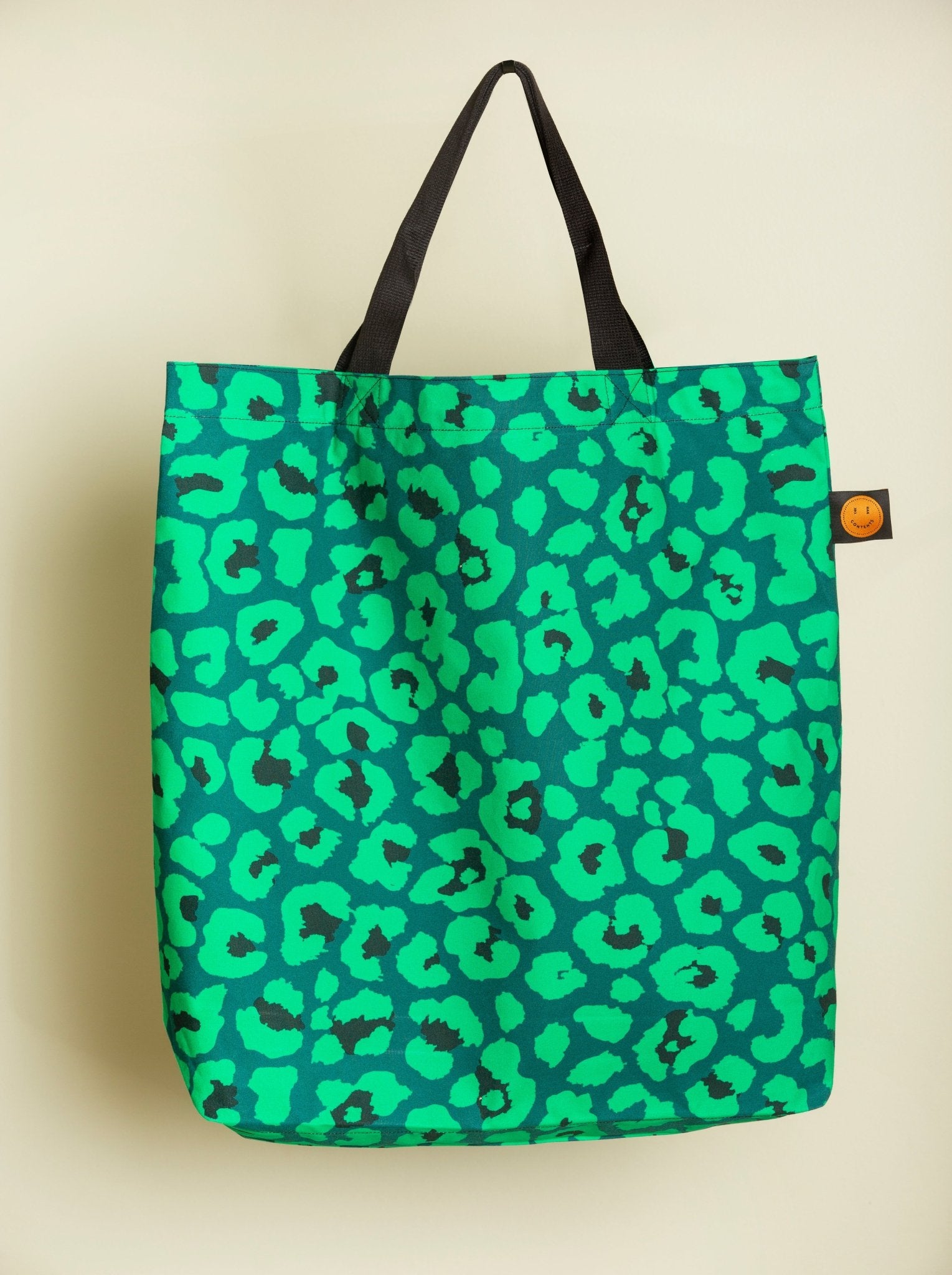Green Leopard Contents Book Bag - The Contents Bag