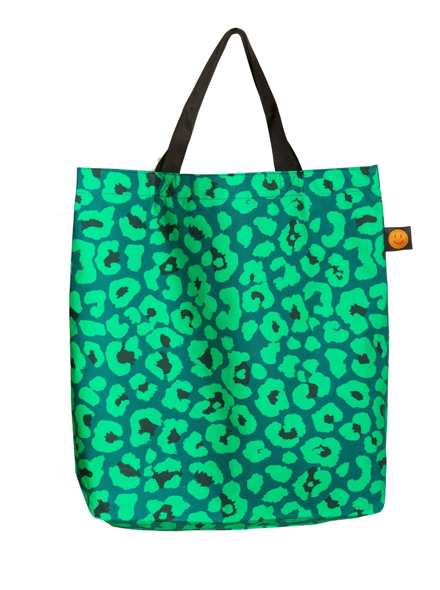Green Leopard Contents Book Bag - The Contents Bag