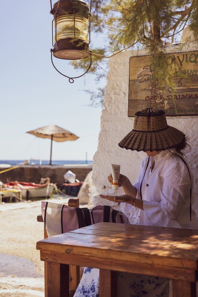 Mauve Striped Contents Bag - The Contents Bag