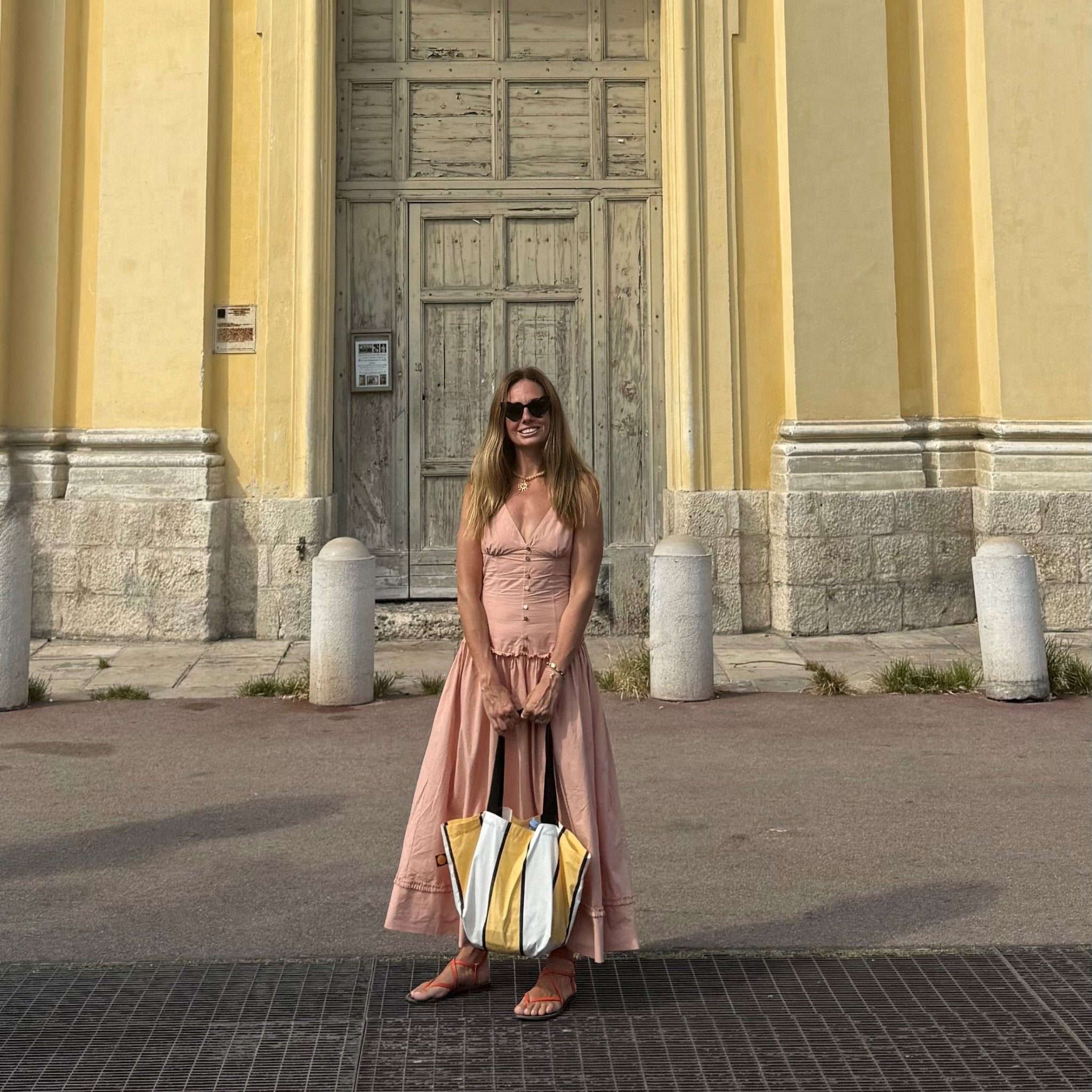 Mini Butter Yellow Striped Contents Bag - The Contents Bag