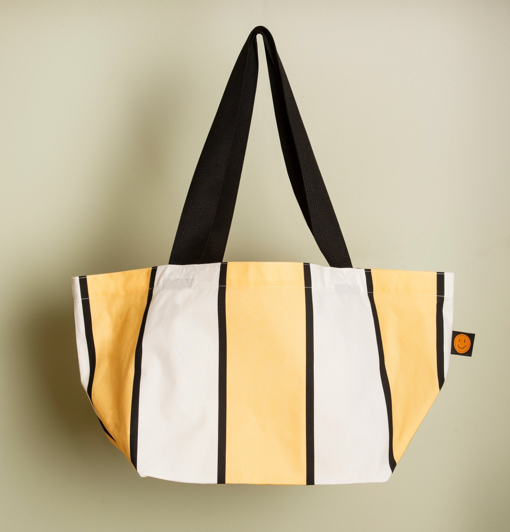 Mini Butter Yellow Striped Contents Bag - The Contents Bag