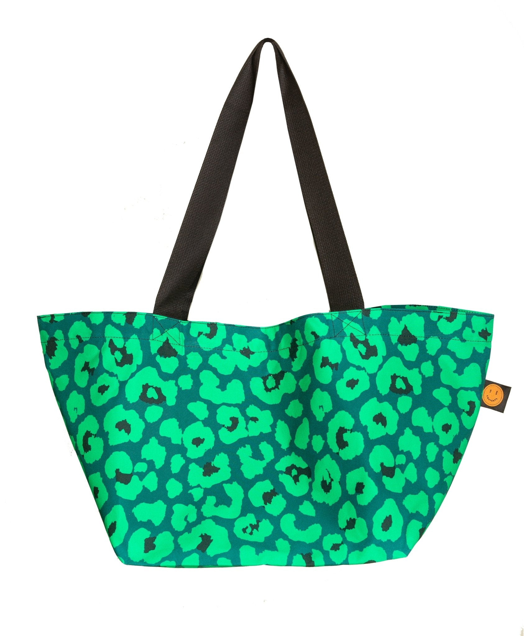 Mini Green Leopard Contents Bag - The Contents Bag
