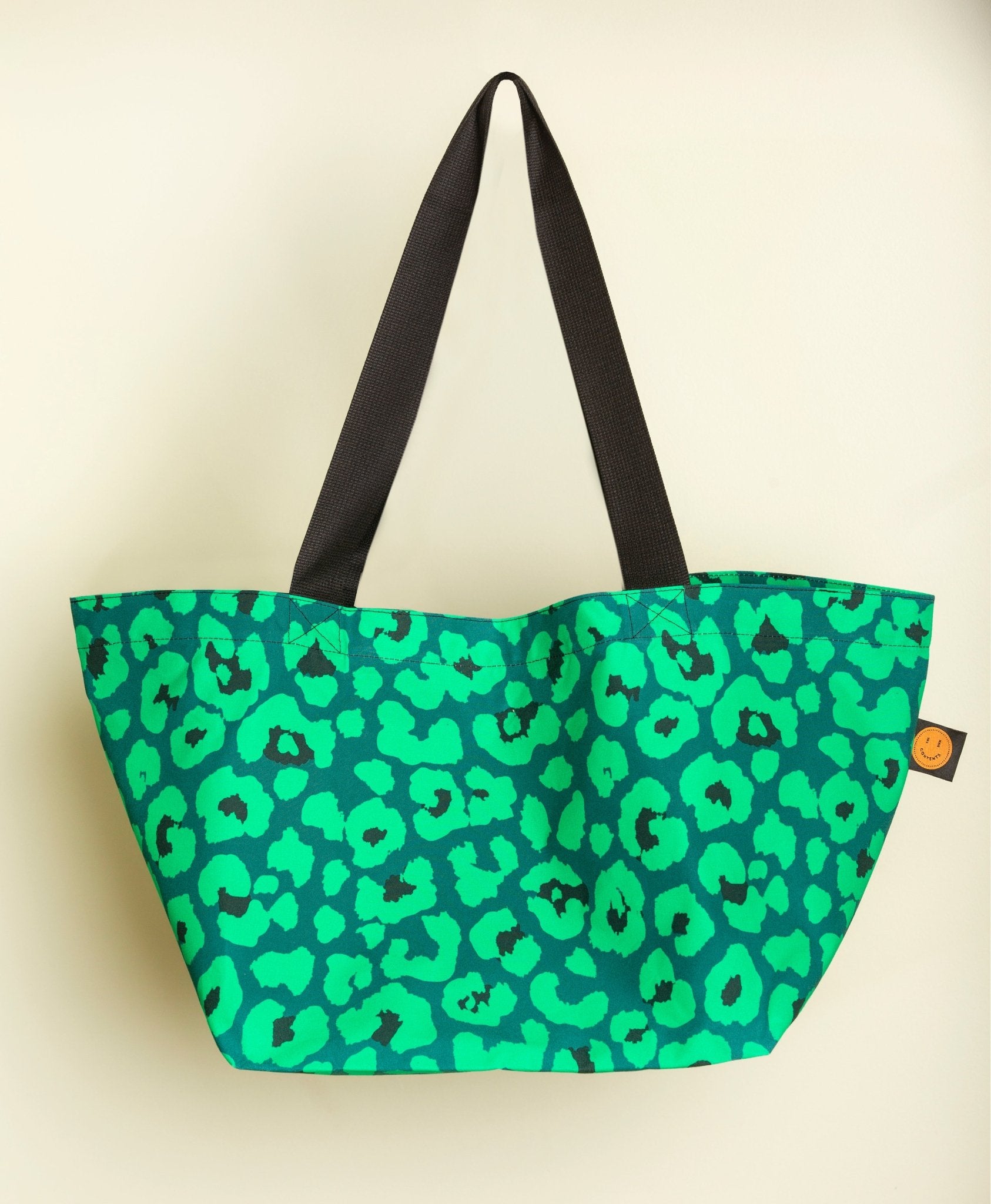 Mini Green Leopard Contents Bag - The Contents Bag