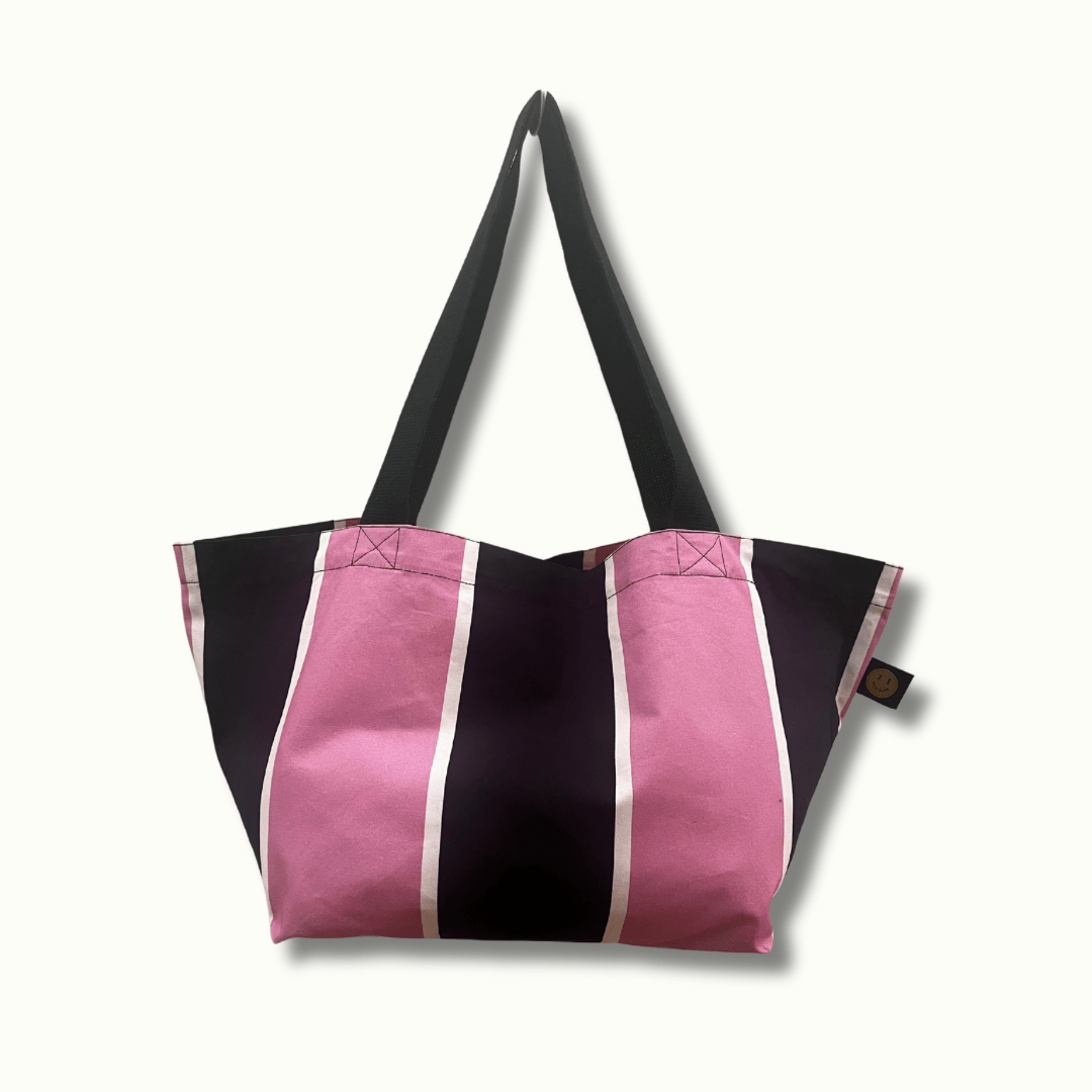 Mini Lilac and Black Stripe Contents Bag - The Contents Bag