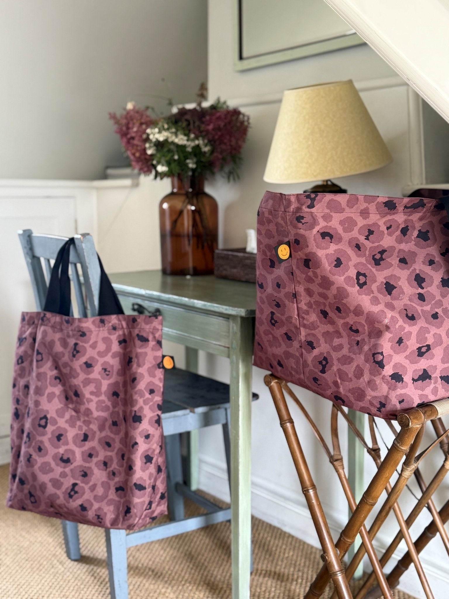 Mocha Leopard Contents Book Bag - The Contents Bag