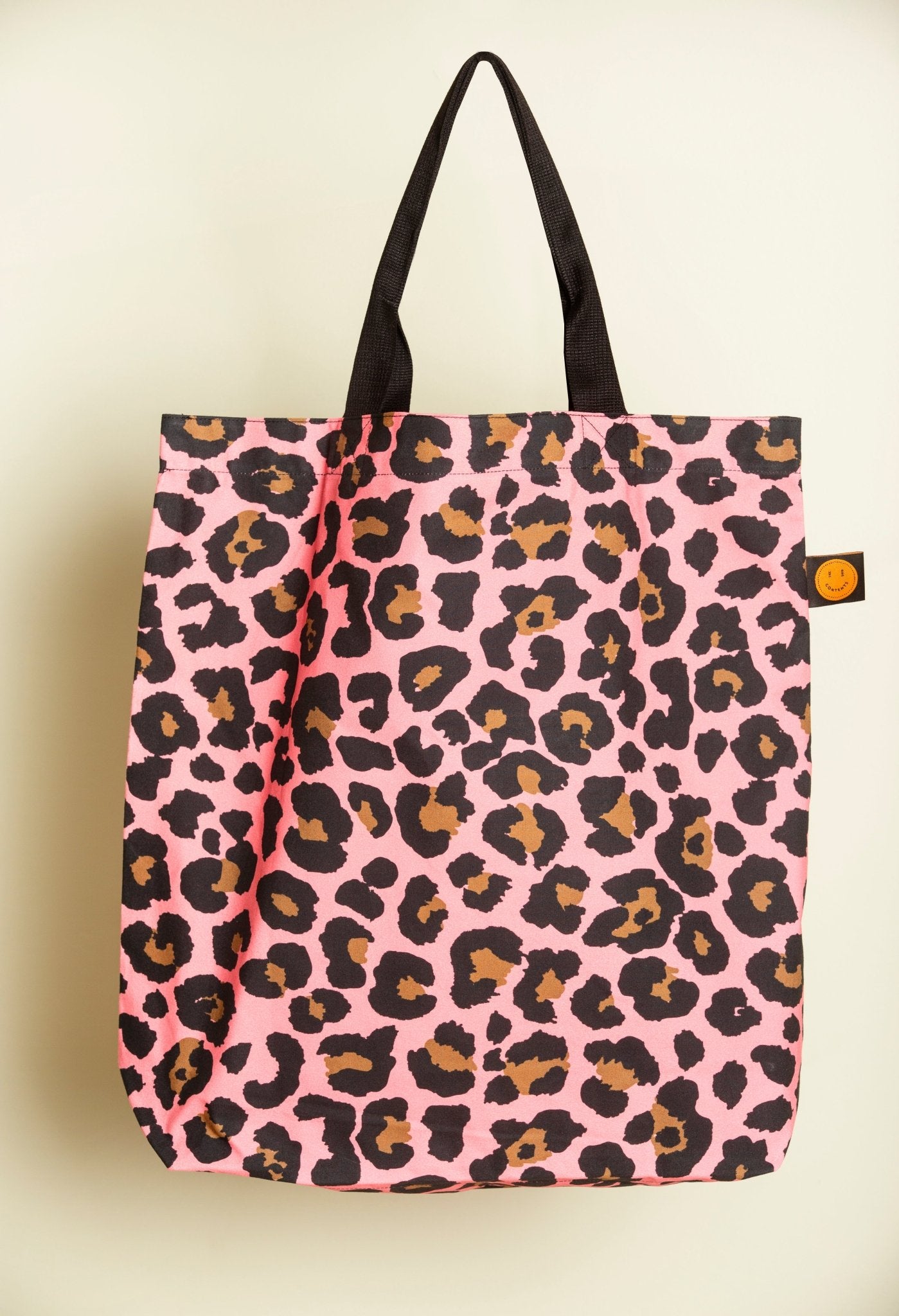 Pink Leopard Contents Book Bag - The Contents Bag