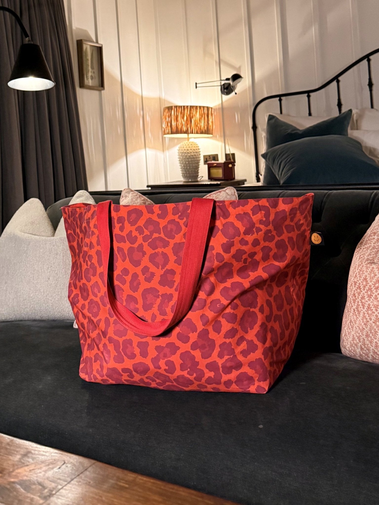 Red Leopard Oversize Contents Tote - The Contents Bag