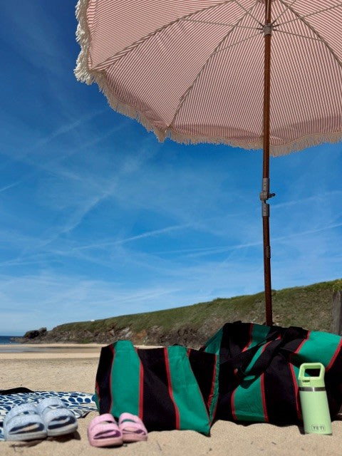 Stripey beach bags