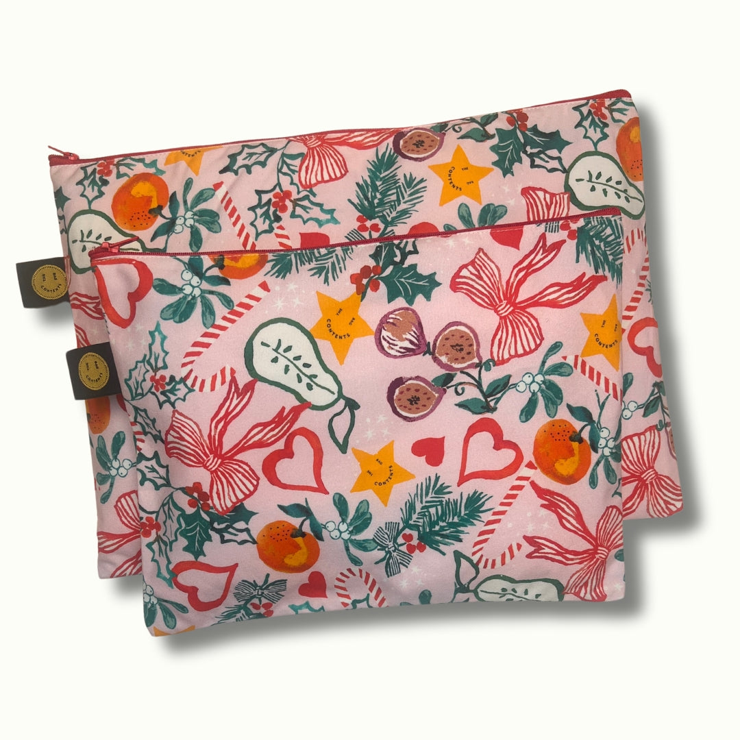 Pink Christmas A3 Contents Pouch