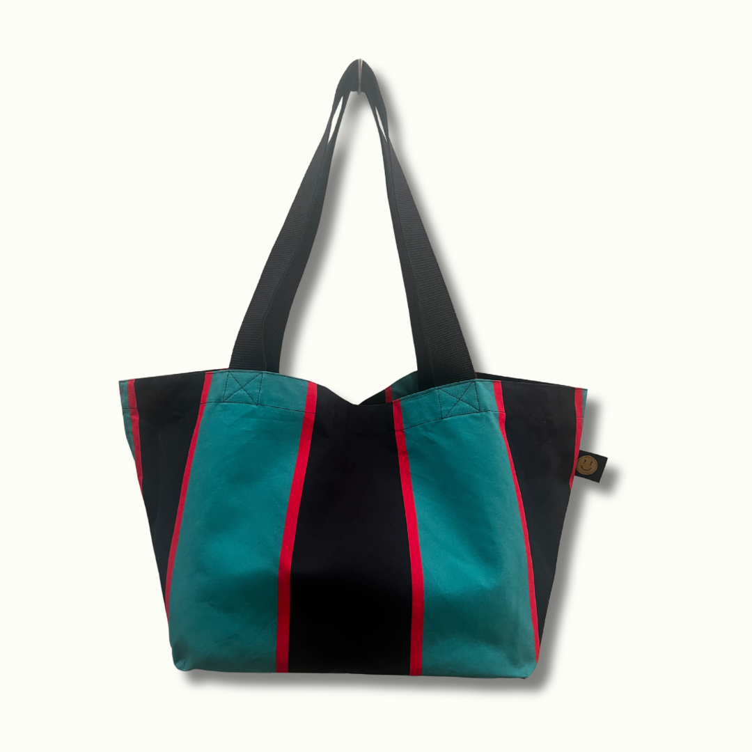 stripey tote bag