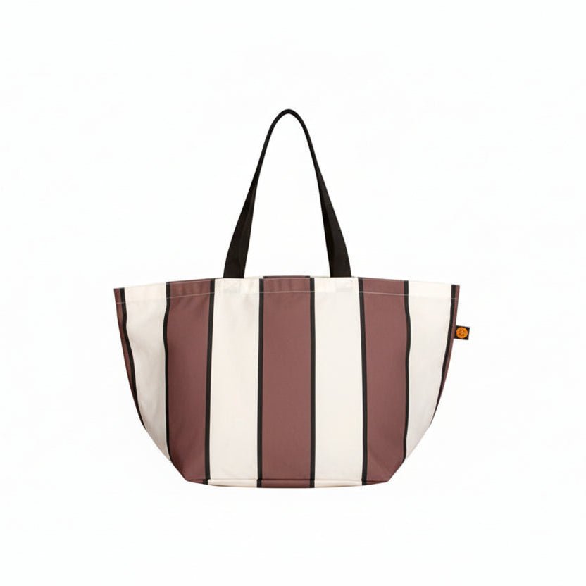 Brown Striped Oversize Contents Tote - The Contents Bag