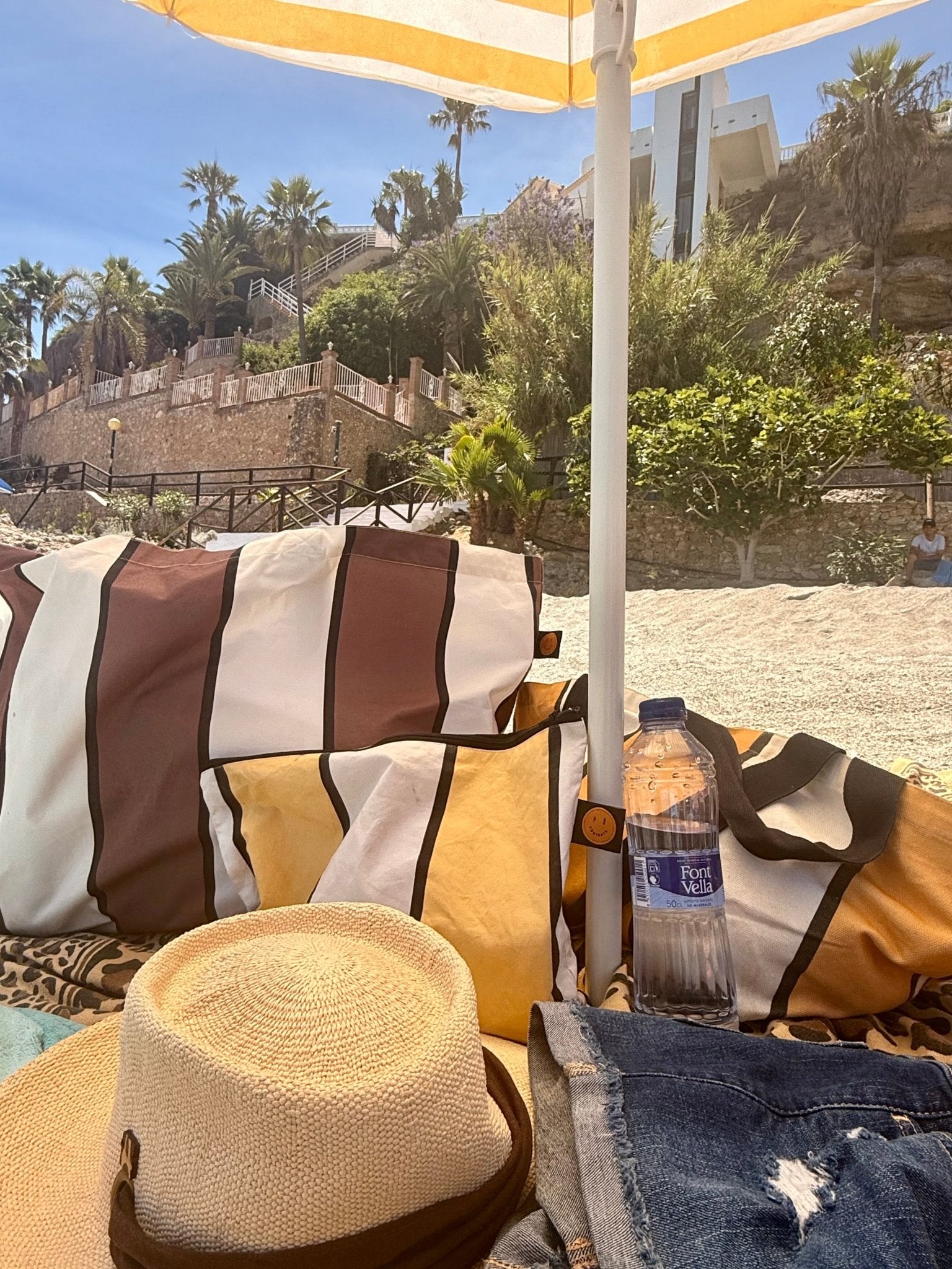 Brown Striped Oversize Contents Tote - The Contents Bag