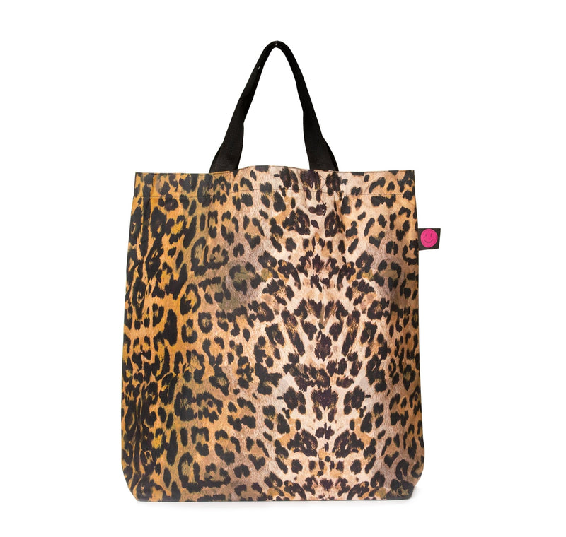 Dilly Leopard Contents Book Bag - The Contents Bag
