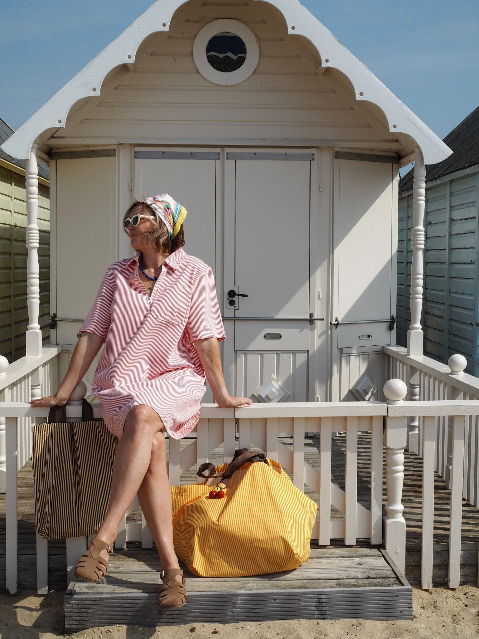 Emma Paton Yellow Striped Contents Bag - The Contents Bag