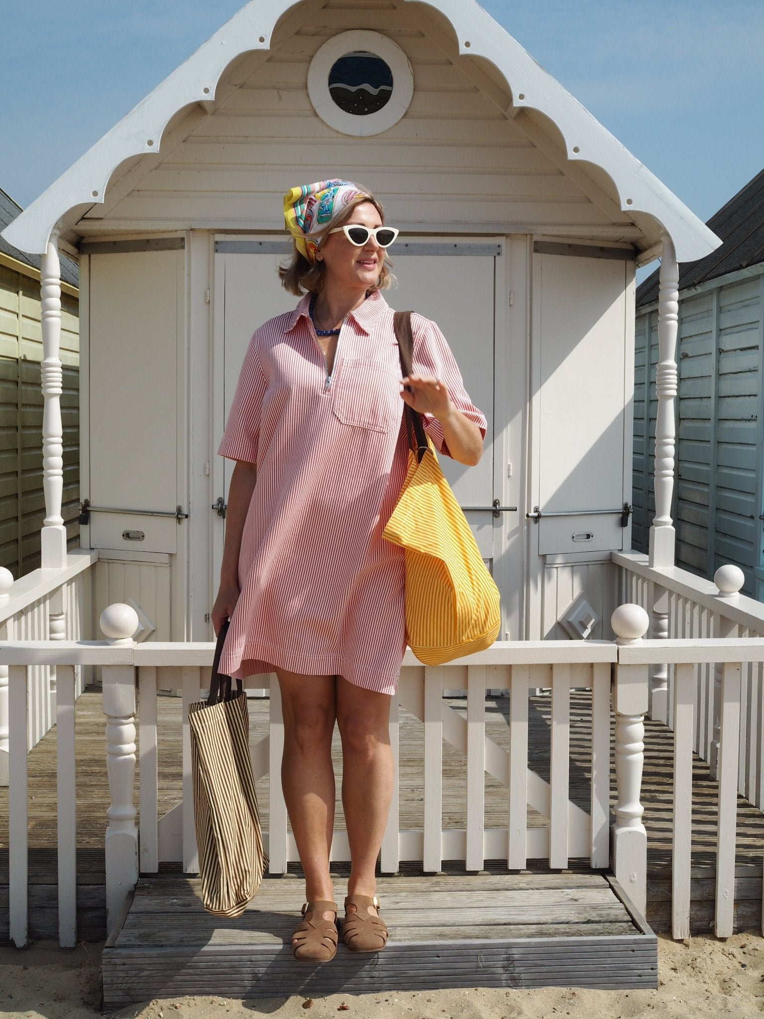 Emma Paton Yellow Striped Contents Bag - The Contents Bag