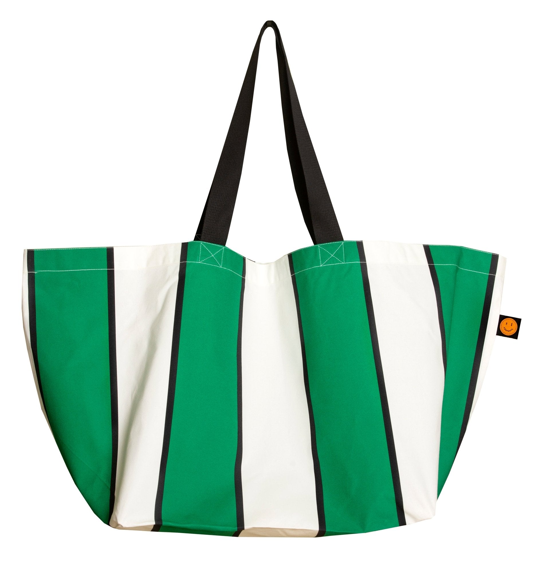 Green Striped Oversize Contents Tote - The Contents Bag