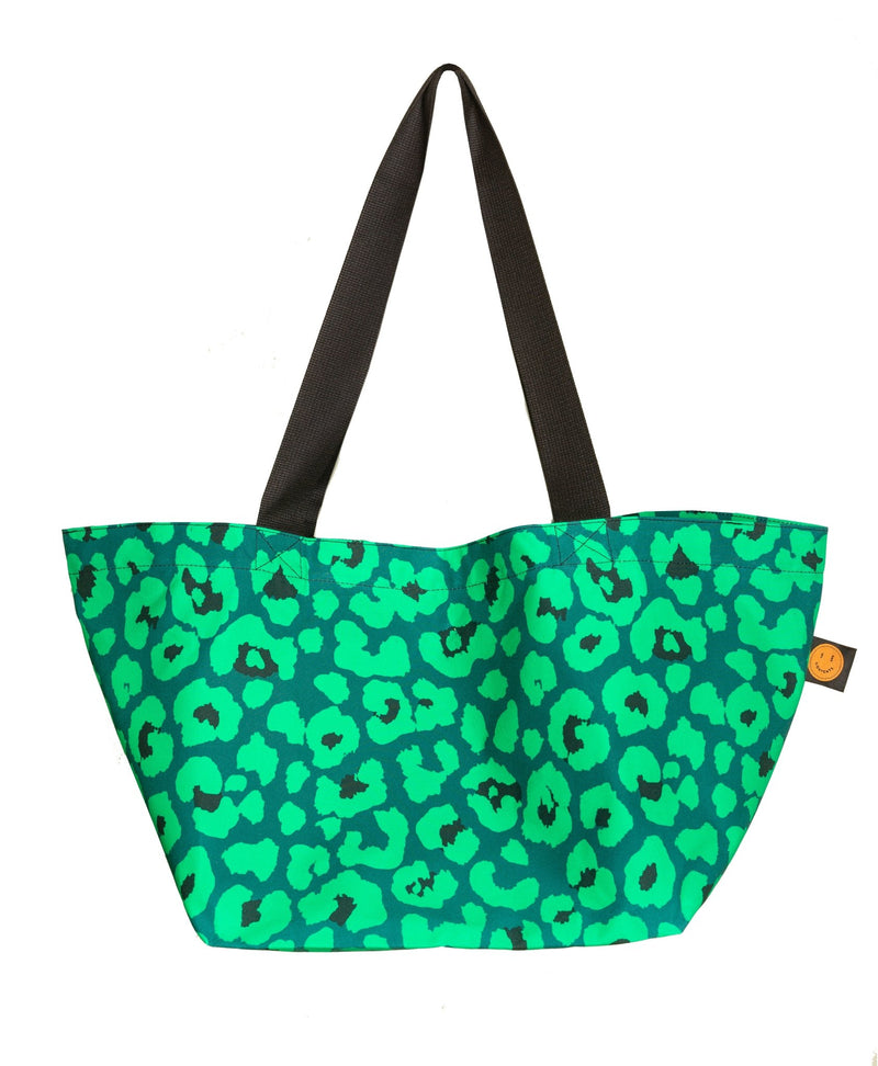 Mini Green Leopard Contents Bag - The Contents Bag