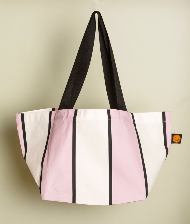 Mini Mauve Striped Contents Bag - The Contents Bag