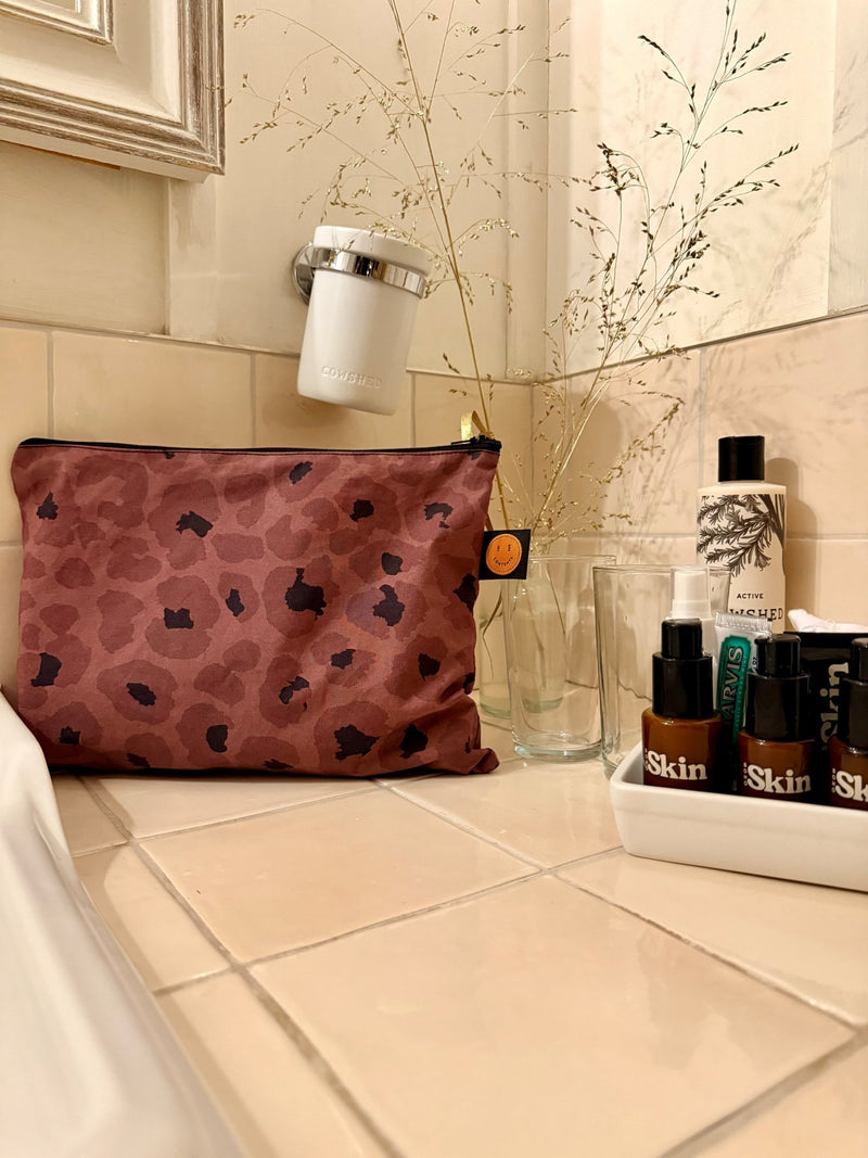 Mocha Leopard Small Contents Pouch - The Contents Bag
