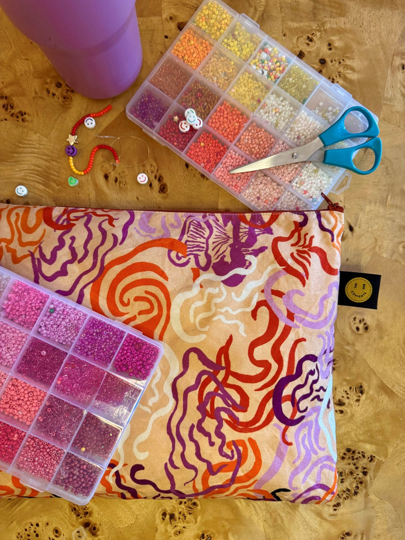 Peachy Mushroom Large Contents Pouch - The Contents Bag