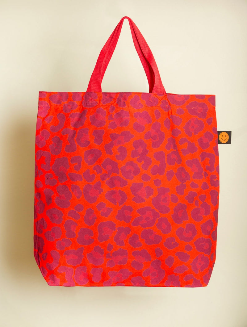 Red Leopard Contents Book Bag - The Contents Bag