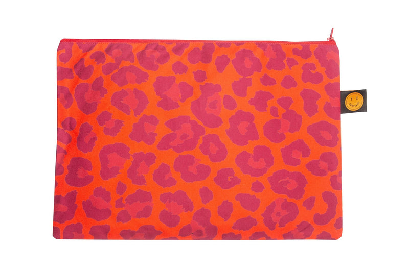 Red Leopard Large Contents Pouch - The Contents Bag