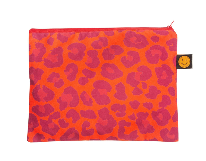 Red Leopard Small Contents Pouch - The Contents Bag