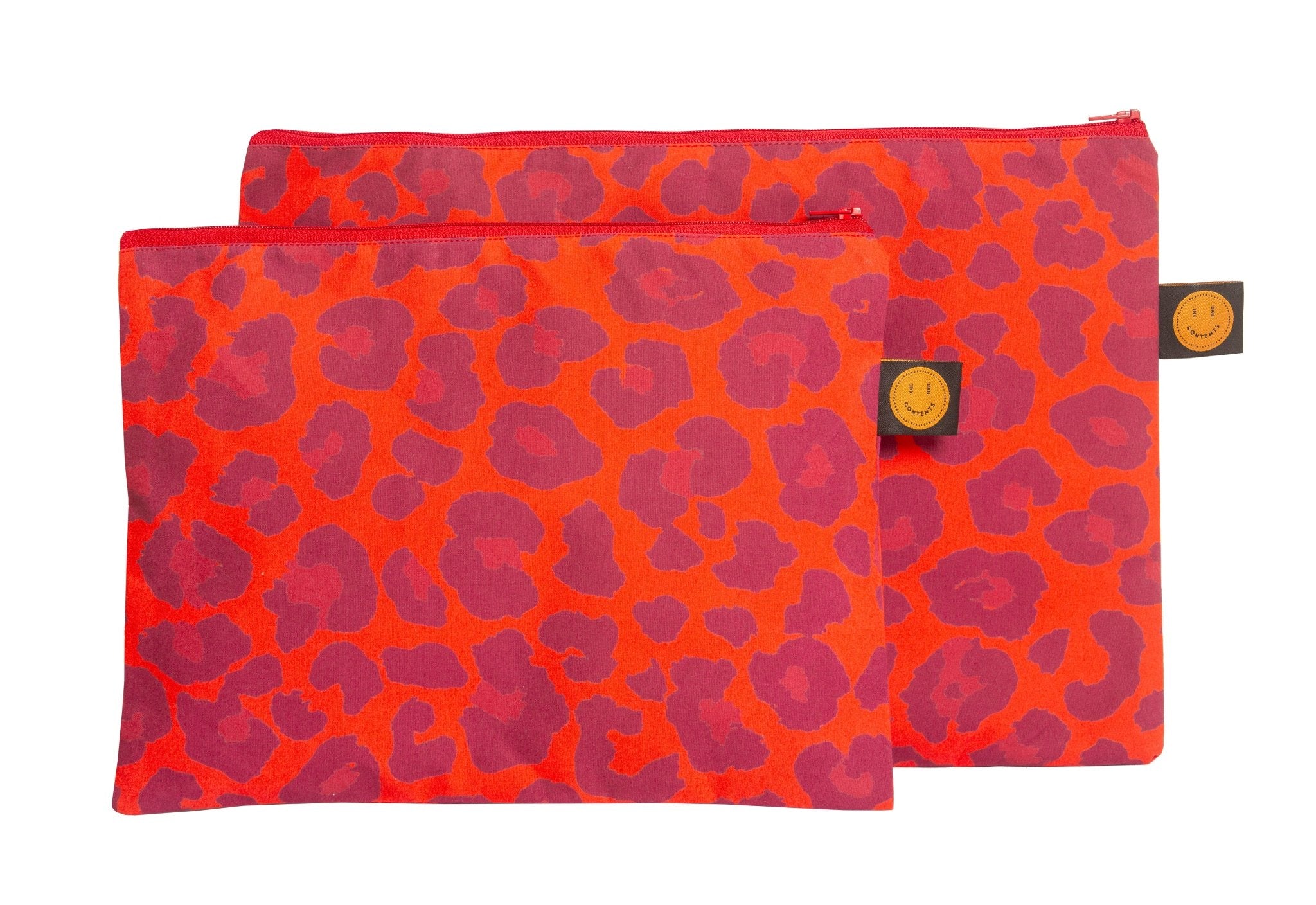 Red Leopard Small Contents Pouch - The Contents Bag