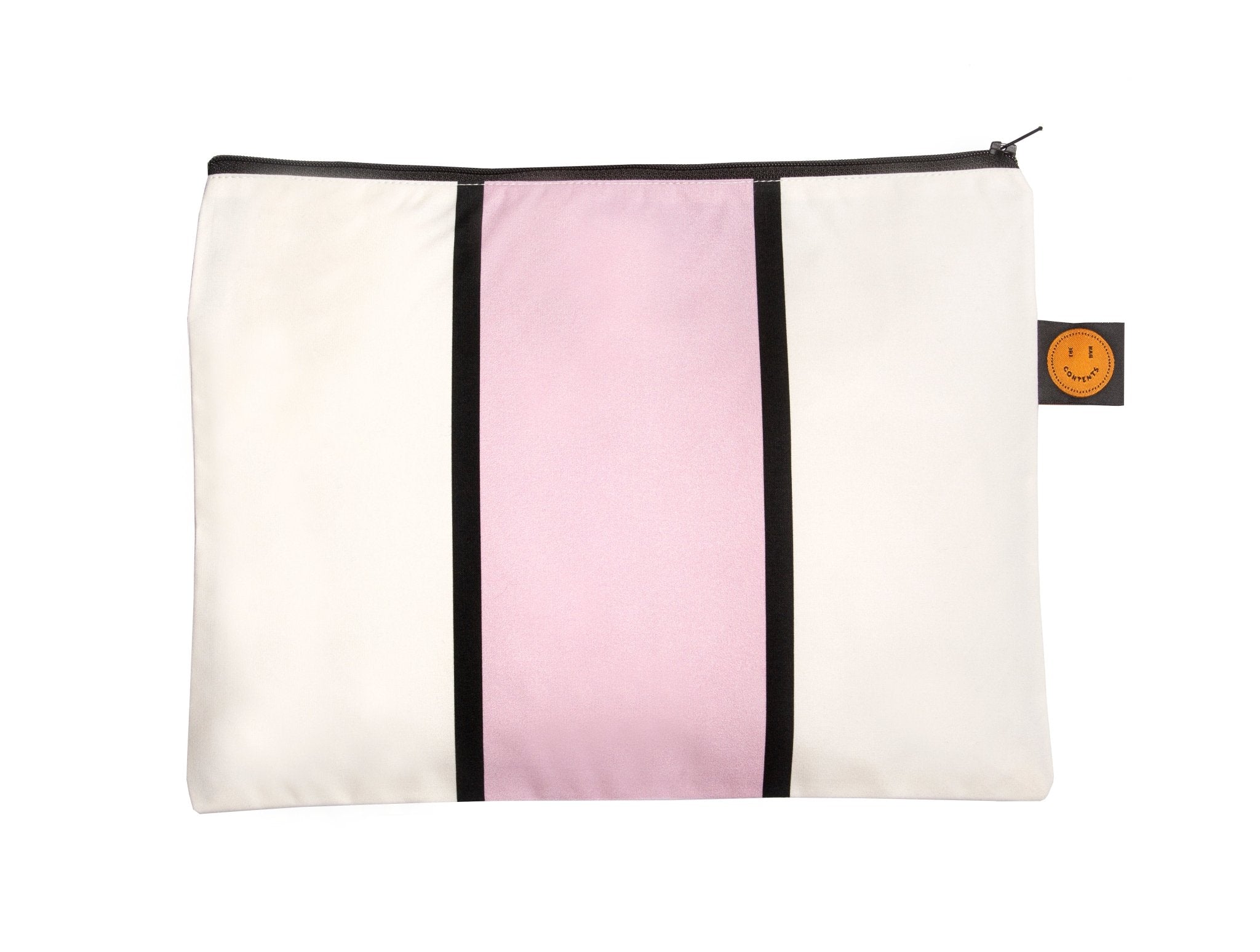 Small Mauve Striped Contents Pouch - The Contents Bag