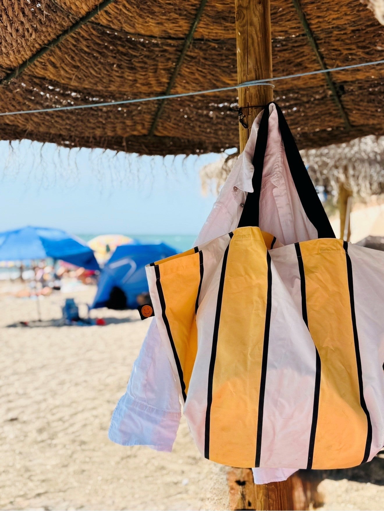 Yellow Striped Oversize Contents Tote - The Contents Bag